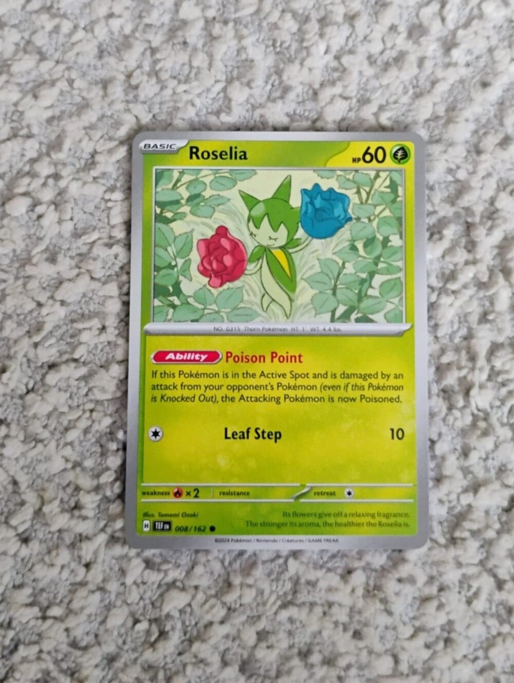 POKEMON TCG Card Roselia Temporal Forces 008/162 PZ